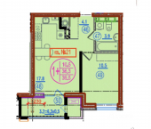 1-комн, 39кв м, этаж 5/20 улица Ахшарумова, 25