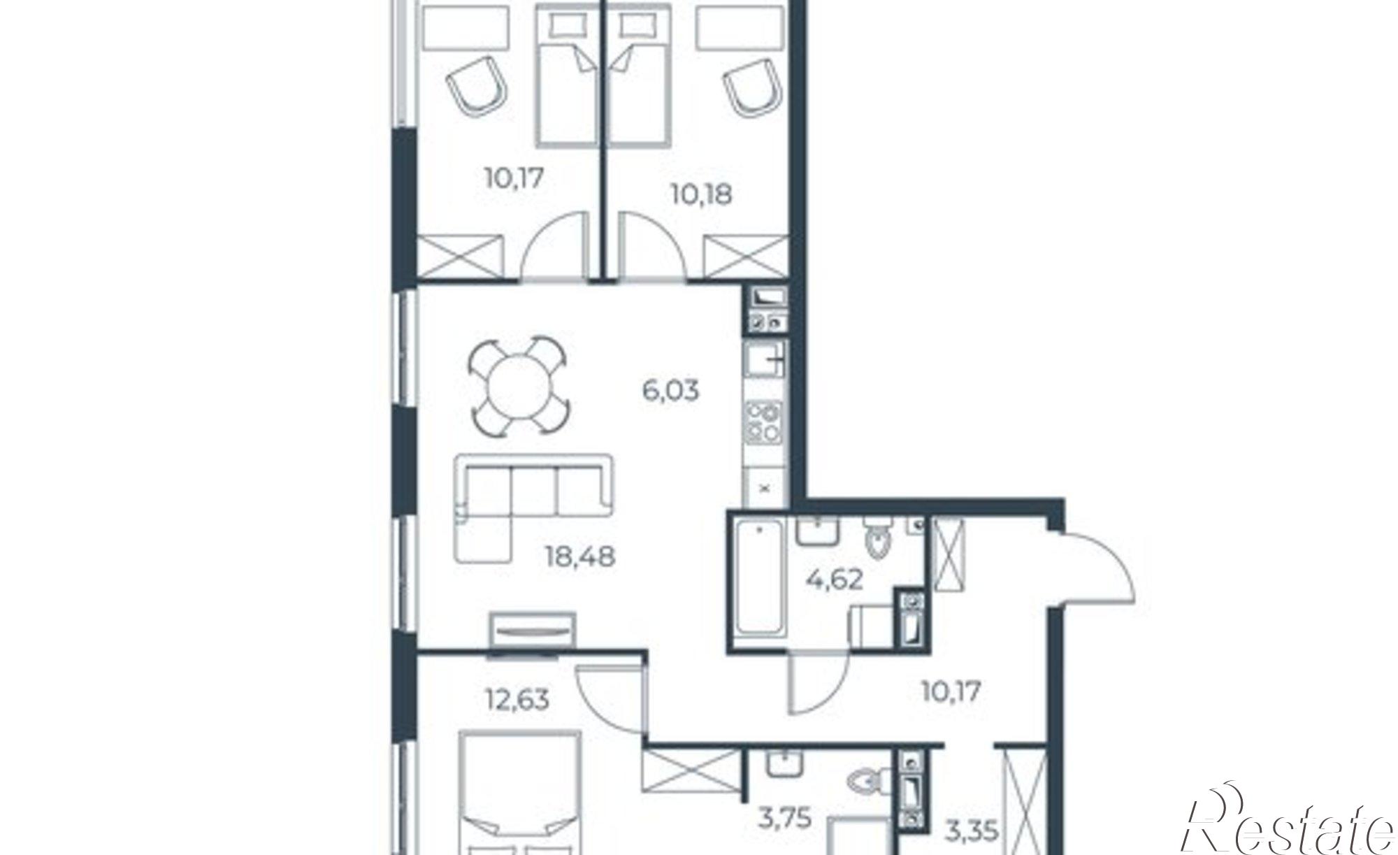 Купить квартиру за 11 970 000 рублей на Астрахань, Бакинская улица, 65