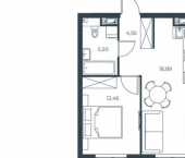 1-комн, 41 кв м, этаж 8/30 ул Тамбовская, 14