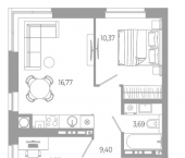 2-комн, 49 кв м, этаж 8/18 Боевая улица, 128