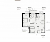 2-комн, 50 кв м, этаж 15/21 Линейный переулок, 8А