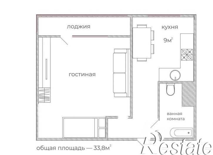 1-комн квартира Астраханская улица, 6А,  д. 6А